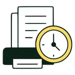 Icon illustrating reduced resolution time with proper contracts.